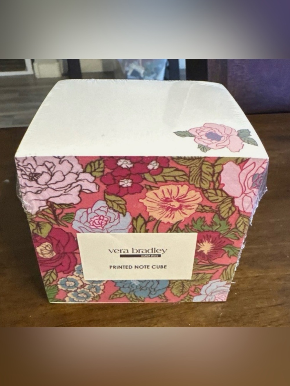 NWT: Vera Bradley Floral Note Cube in Pink and Green
